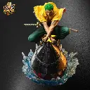 Zoro on Ship 27cm Anime Action Figure – One Piece Collectible Statue with Swords with Box