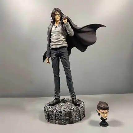 Aren from attack on Titan Figure with Interchangeable Head - Premium PVC Collectible Statue (Approx. 28 cm)