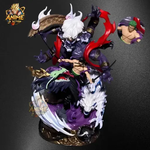Roronoa Zoro Asura Action Figure 20cm – One Piece Collectible Statue with 2 Heads